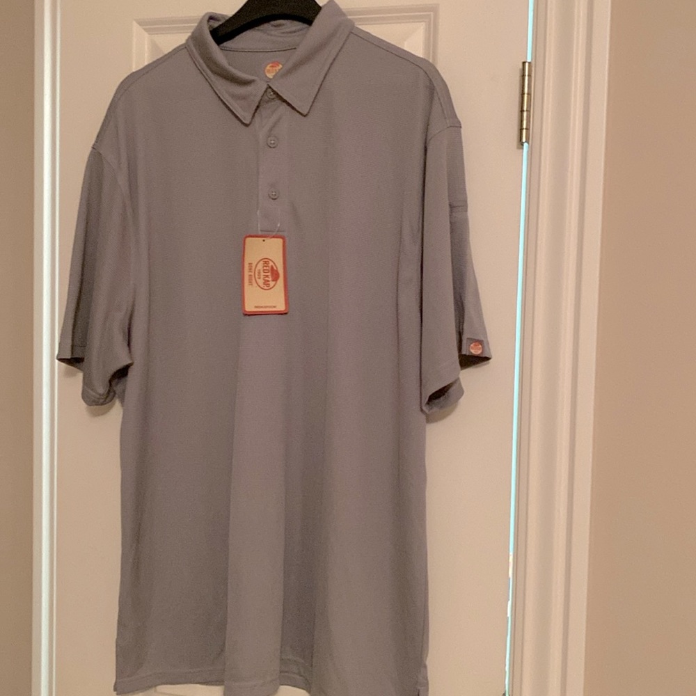 Red Kap short sleeve gray polo.